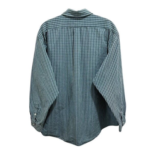 Ralph Lauren VINTAGE Size XXL CREEK Green Blue Plaid Classic Long Sleeve Shirt - Picture 3 of 5